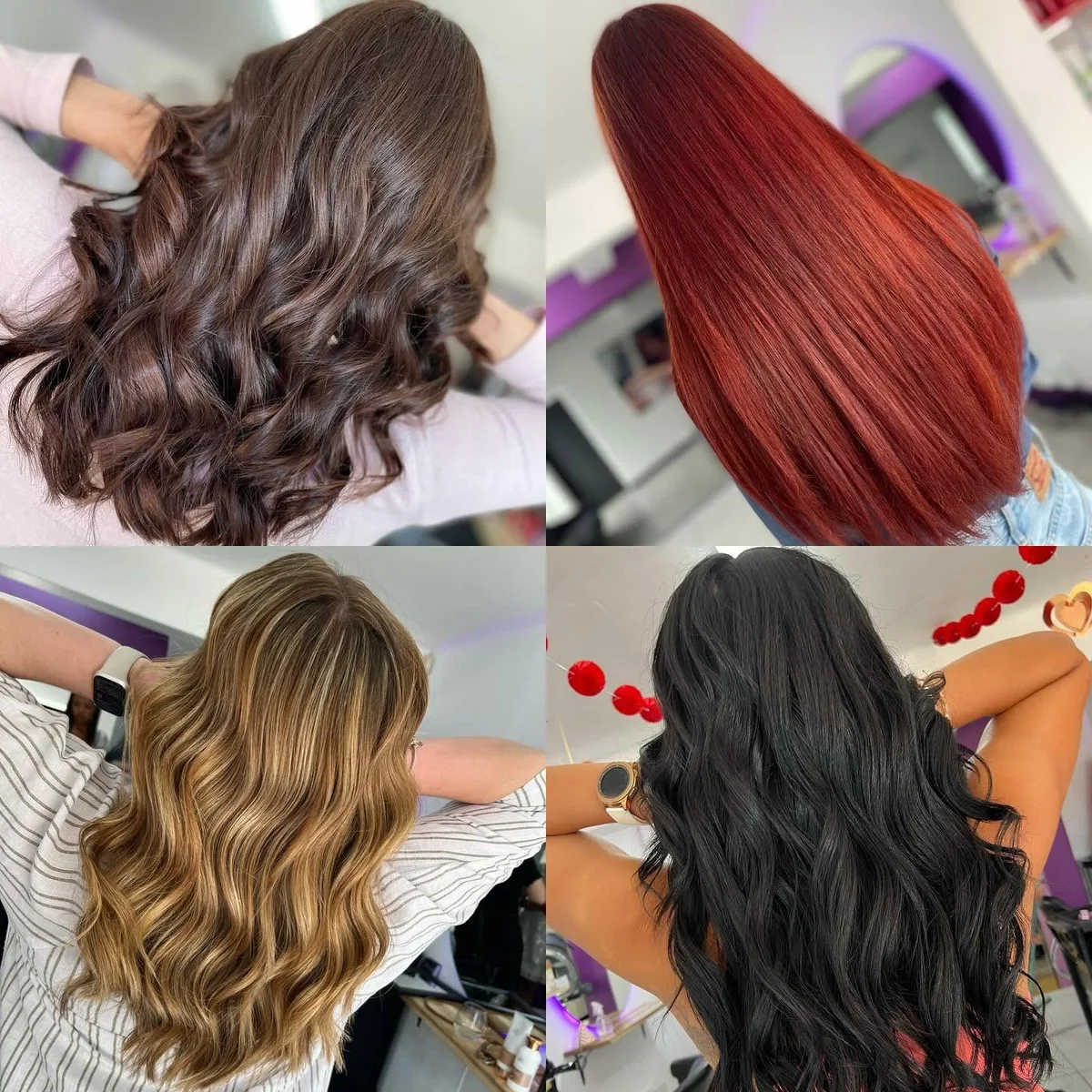 Hair colour variety balayage brunette red blonde Somerset West