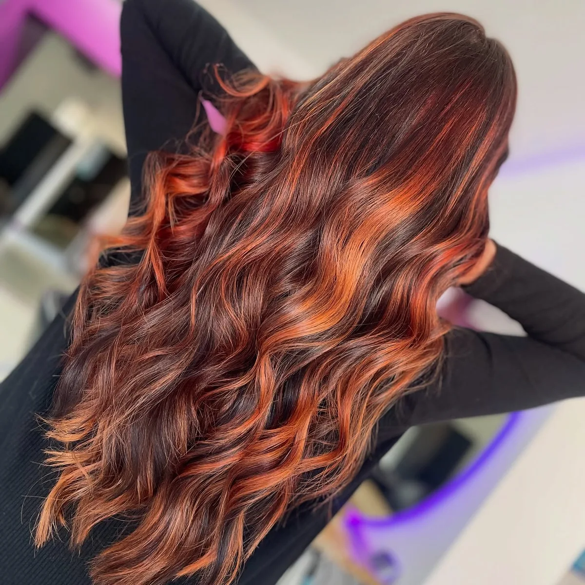 Copper red balayage hair colour Somerset West